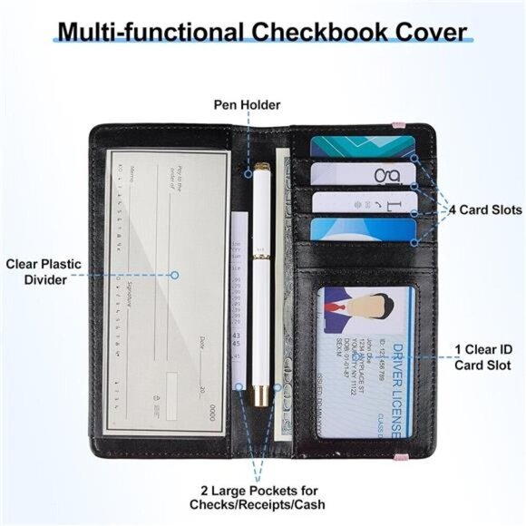 Checkbook Covers for Personal Checkbook Pink K - Picture 2 of 6